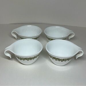 Set of 4 Vintage Corelle Crazy Daisy Spring Blossom Hook Handle Coffee Tea Cups